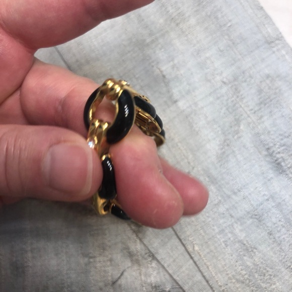 Black Gold w/rhinestones Bracelet! Stunning! Looks feels real! Women Gift! - Picture 9 of 13